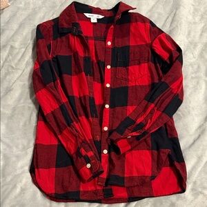 Old Navy Red and Black Plaid Shirt